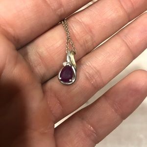 Ruby + Diamond Pendant Necklace